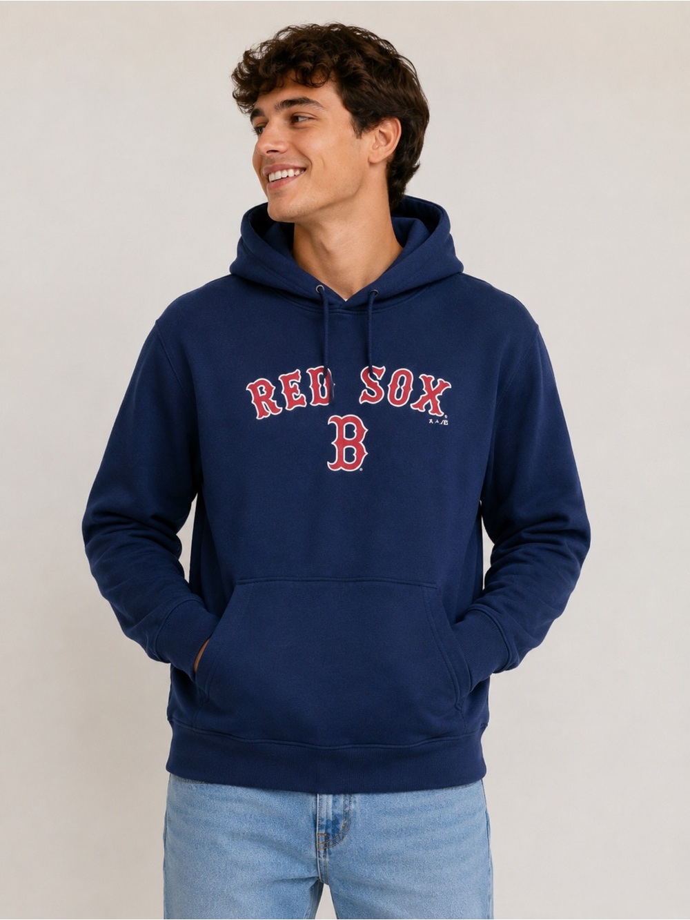 Fanatics Navy Red Sox Pullover Hoodie with Red Logo
